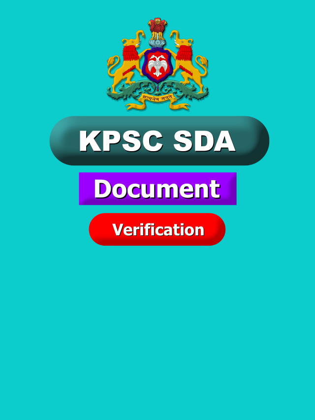 KPSC SDA Document Verification Time Table 2022 Published By KPSC