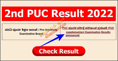 Karnataka 2nd PUC Supplementary Result 2022
